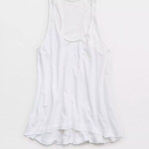 Aerie Flowy Boyfriend Tank Top - Small White